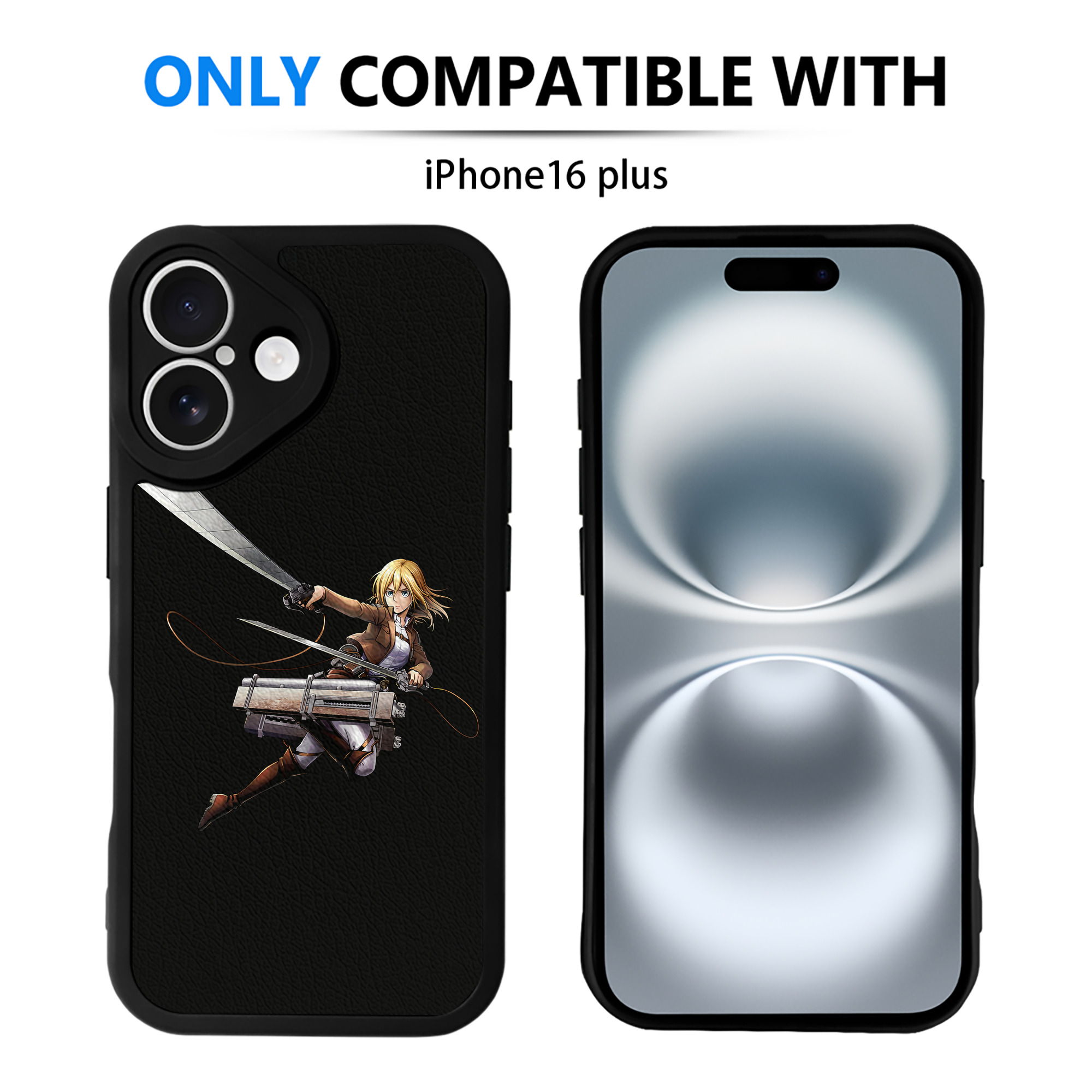 （画像用） 進撃の巨人 クリスタ·レンズ Attack on Titan Christa Lenz 【iPhone 16シリーズ対応】シリコンスマホケース（レザー調） 材質：シリコン